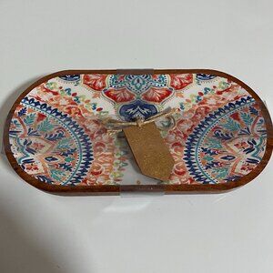 WOODEN OVAL PLATTERS (Set of 2) HANDCRAFTED IN INDIA-NEW